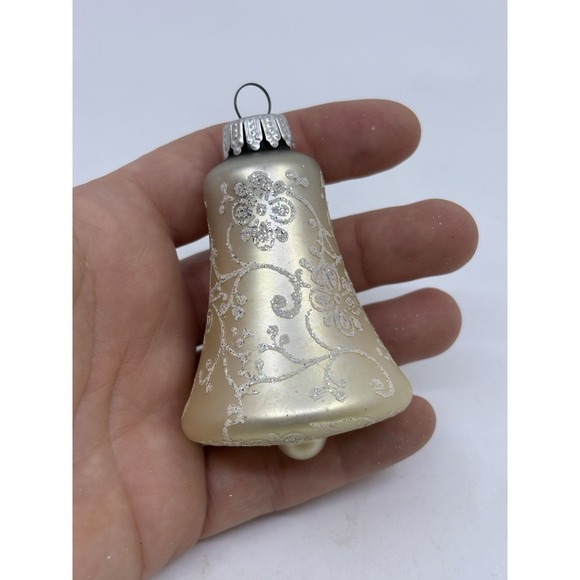 Krebs Other - Krebs Christmas Hanging Ornament Bell White Glitter